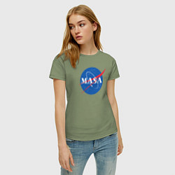 Футболка хлопковая женская NASA: Masa, цвет: авокадо — фото 2