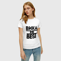 Футболка хлопковая женская Вика the best, цвет: белый — фото 2