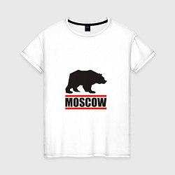 Футболка хлопковая женская Moscow Bear, цвет: белый