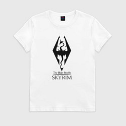 Футболка хлопковая женская TES Skyrim, цвет: белый