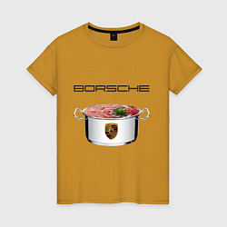 Футболка хлопковая женская Borsche, цвет: горчичный
