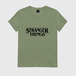 Футболка хлопковая женская Stranger Things, цвет: авокадо