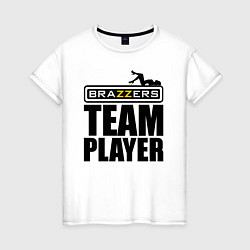 Футболка хлопковая женская Brazzers Team Player, цвет: белый