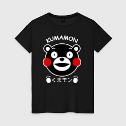 Футболка хлопковая женская Kumamon, цвет: черный