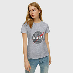 Футболка хлопковая женская NASA: Death Star, цвет: меланж — фото 2