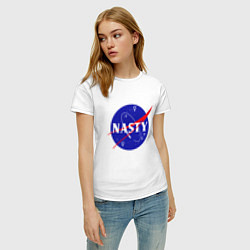 Футболка хлопковая женская Nasty NASA, цвет: белый — фото 2