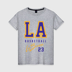 Футболка хлопковая женская Lebron 23: Los Angeles, цвет: меланж
