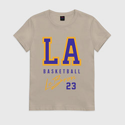 Футболка хлопковая женская Lebron 23: Los Angeles, цвет: миндальный