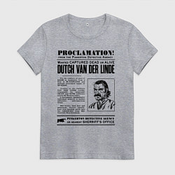 Футболка хлопковая женская RDR II: Proclamation, цвет: меланж