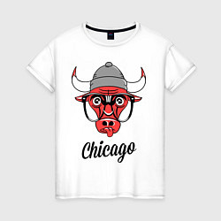 Футболка хлопковая женская Chicago SWAG, цвет: белый