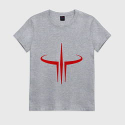 Футболка хлопковая женская Quake logo, цвет: меланж