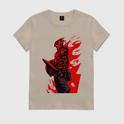 Футболка хлопковая женская Убийца гоблинов, цвет: миндальный