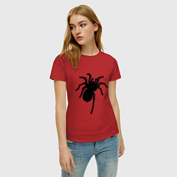 Футболка хлопковая женская Черный паук, цвет: красный — фото 2