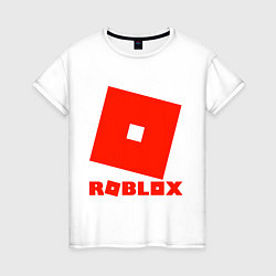 Футболка хлопковая женская Roblox Logo, цвет: белый