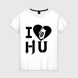 Женская футболка I love HU