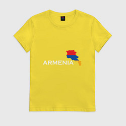 Футболка хлопковая женская Армения, цвет: желтый