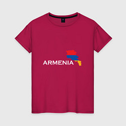 Футболка хлопковая женская Армения, цвет: маджента