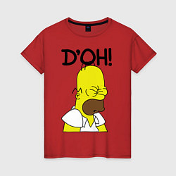 Футболка хлопковая женская Doh!, цвет: красный