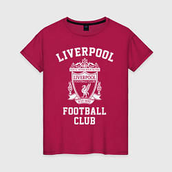 Футболка хлопковая женская Liverpool: Football Club, цвет: маджента