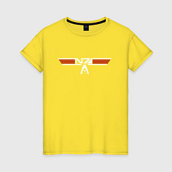 Футболка хлопковая женская Alt N7 Wings, цвет: желтый