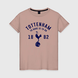 Футболка хлопковая женская FC Tottenham 1882, цвет: пыльно-розовый