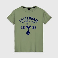 Футболка хлопковая женская FC Tottenham 1882, цвет: авокадо