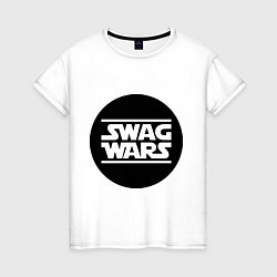 Футболка хлопковая женская SWAG Wars, цвет: белый