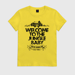 Футболка хлопковая женская Welcome to the Jungle, цвет: желтый