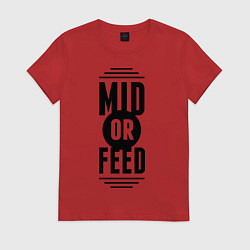Футболка хлопковая женская Mid or feed, цвет: красный