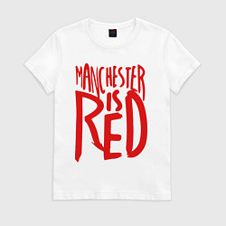 Футболка хлопковая женская Manchester is Red, цвет: белый