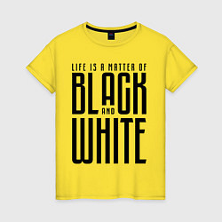 Футболка хлопковая женская Juventus: Black & White, цвет: желтый