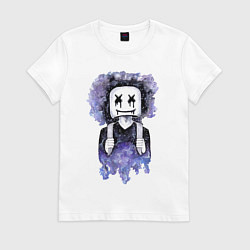 Футболка хлопковая женская Marshmello: Space Boy, цвет: белый