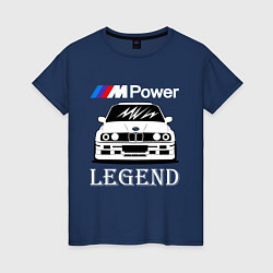 Футболка хлопковая женская BMW M Power: Legend, цвет: тёмно-синий