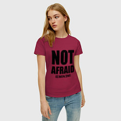Футболка хлопковая женская Not Afraid, цвет: маджента — фото 2