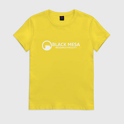 Футболка хлопковая женская Black Mesa: Research Facility, цвет: желтый