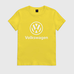 Футболка хлопковая женская VOLKSWAGEN, цвет: желтый