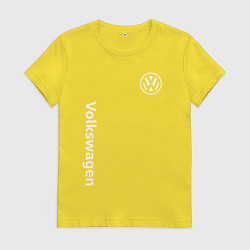 Футболка хлопковая женская VOLKSWAGEN, цвет: желтый