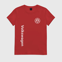 Футболка хлопковая женская VOLKSWAGEN, цвет: красный