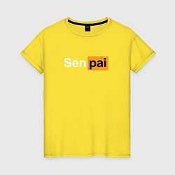Футболка хлопковая женская Senpai: Pornhub Style, цвет: желтый