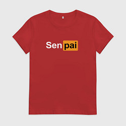 Футболка хлопковая женская Senpai: Pornhub Style, цвет: красный