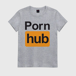 Футболка хлопковая женская PornHub, цвет: меланж