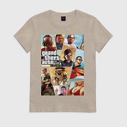 Футболка хлопковая женская GTA 5: Stories, цвет: миндальный
