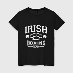 Футболка хлопковая женская Irish Boxing, цвет: черный
