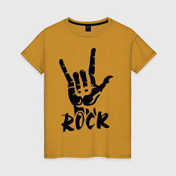 Футболка хлопковая женская Real Rock, цвет: горчичный