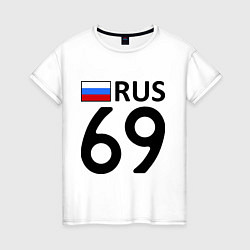 Футболка хлопковая женская RUS 69, цвет: белый