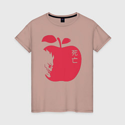 Женская футболка Тетрадь Смерти - Рюк и яблоко