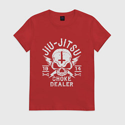 Футболка хлопковая женская Jiu Jitsu, цвет: красный