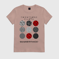 Футболка хлопковая женская TOP: Blurryface, цвет: пыльно-розовый