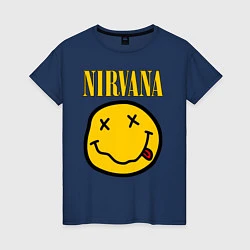 Футболка хлопковая женская NIRVANA, цвет: тёмно-синий