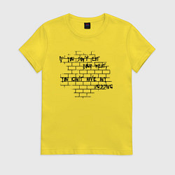 Футболка хлопковая женская Pink Floyd, цвет: желтый